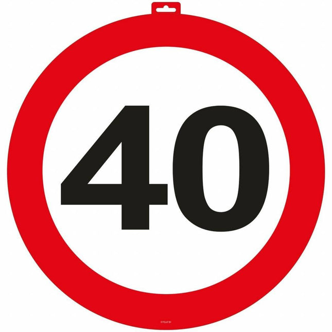 Feestbazaar 40 Jaar Verkeersbord Deurbord - 47cm