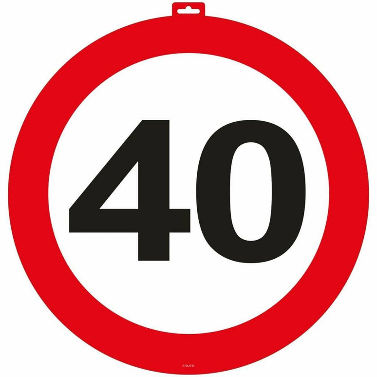 Feestbazaar 40 Jaar Verkeersbord Deurbord - 47cm