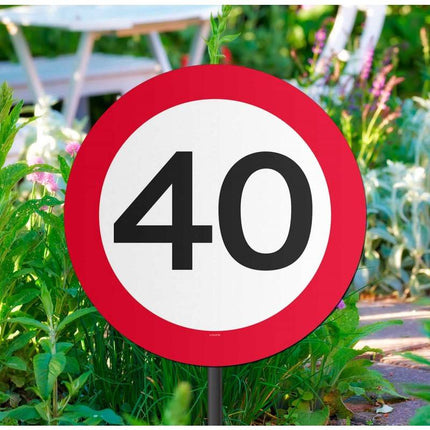 Feestbazaar 40 Jaar Verkeersbord Tuinbord