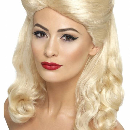 Feestbazaar 40's Pin-Up pruik blond