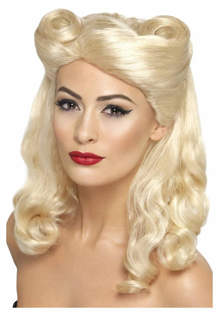Feestbazaar 40's Pin-Up pruik blond