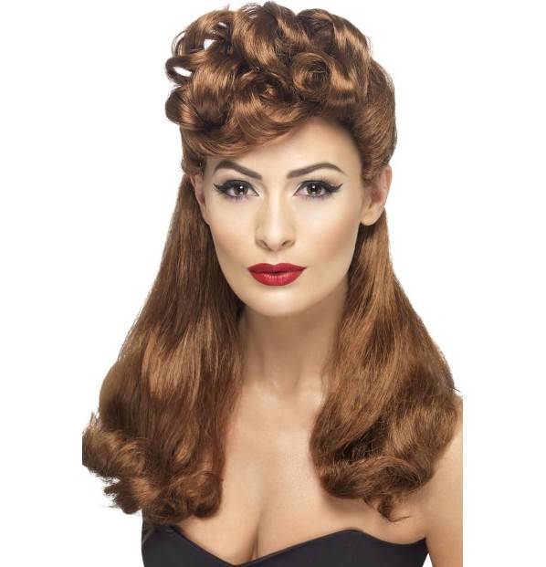Feestbazaar 40's Vintage pruik Auburn