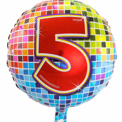 Feestbazaar 5 jaar Birthday Blocks folieballon - 43 cm