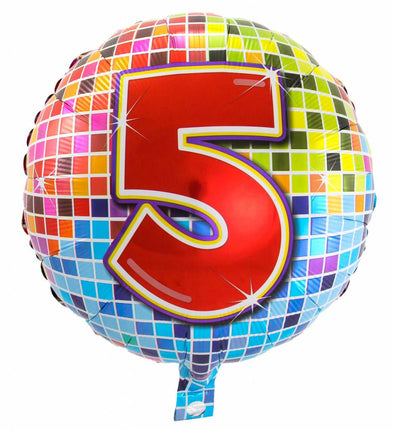 Feestbazaar 5 jaar Birthday Blocks folieballon - 43 cm