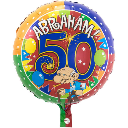 Feestbazaar 50 Jaar Abraham Knalfeest folieballon - 43cm