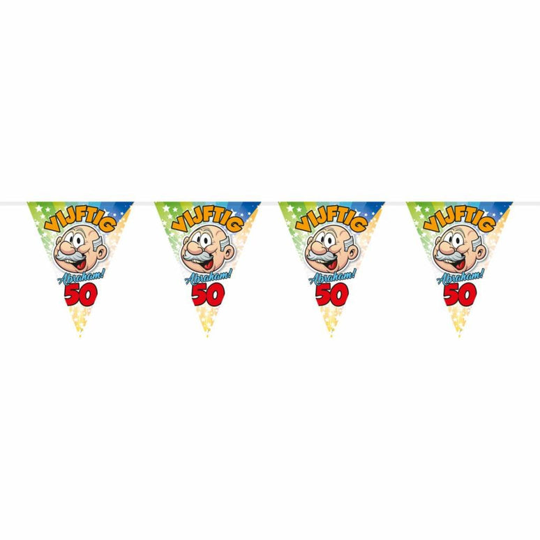 Feestbazaar 50 jaar Abraham Regenboog Vlaggenlijn - 10 meter