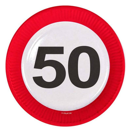 Feestbazaar 50 Jaar Verkeersbord Borden - 8 stuks