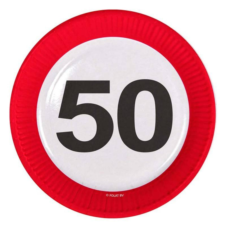 Feestbazaar 50 Jaar Verkeersbord Borden - 8 stuks