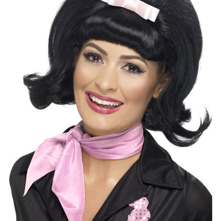 Feestbazaar 50's pruik zwart Antje
