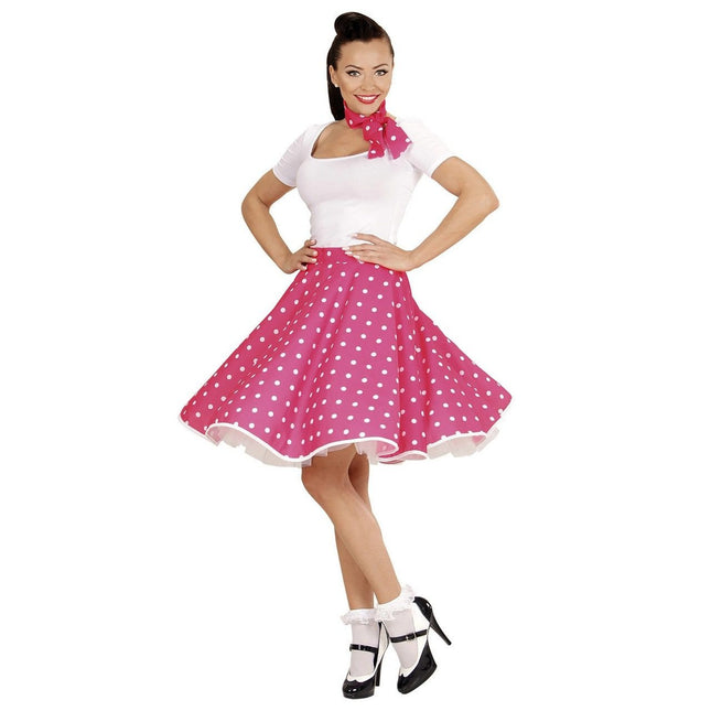 Feestbazaar 50's Rok Roze Met Sjaaltje