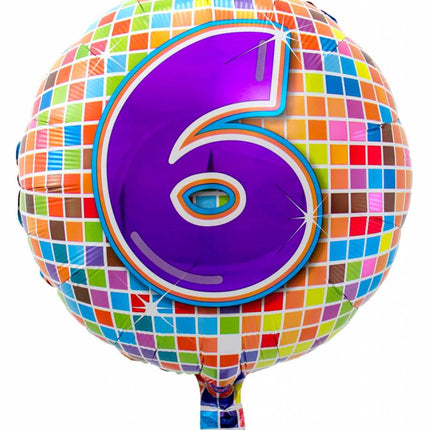 Feestbazaar 6 jaar Birthday Blocks folieballon - 43 cm