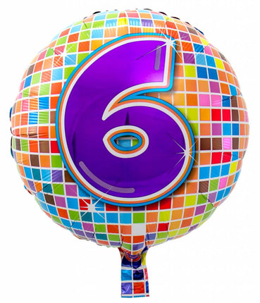 Feestbazaar 6 jaar Birthday Blocks folieballon - 43 cm