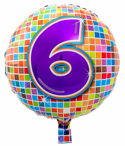 Feestbazaar 6 jaar Birthday Blocks folieballon - 43 cm