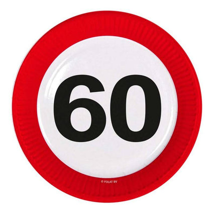Feestbazaar 60 Jaar Verkeersbord Borden - 8 stuks