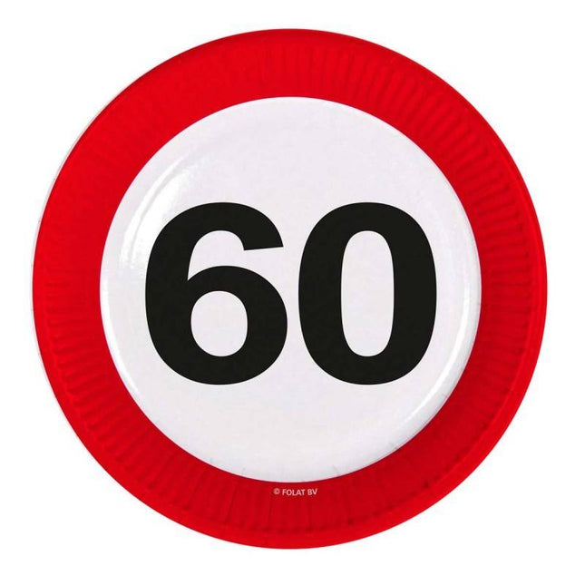 Feestbazaar 60 Jaar Verkeersbord Borden - 8 stuks