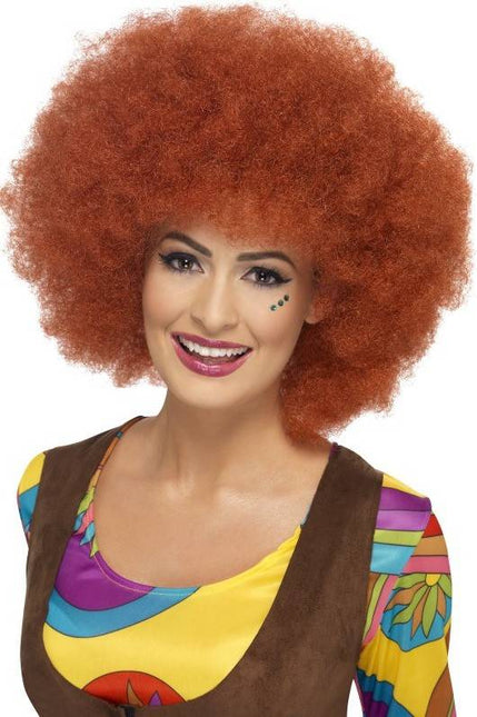 Feestbazaar 60's afro pruik auburn