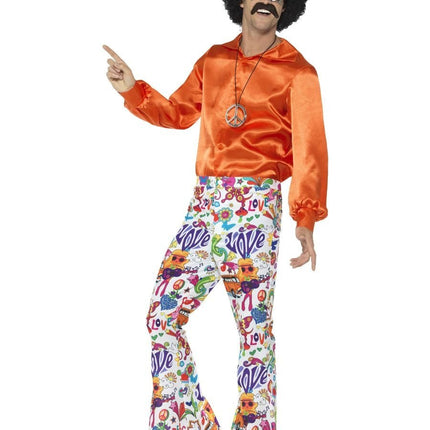 Feestbazaar 60's Hippie Broek Groovy Love Heren