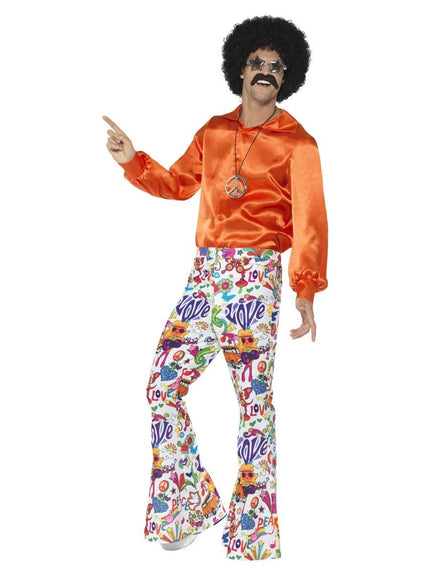 Feestbazaar 60's Hippie Broek Groovy Love Heren