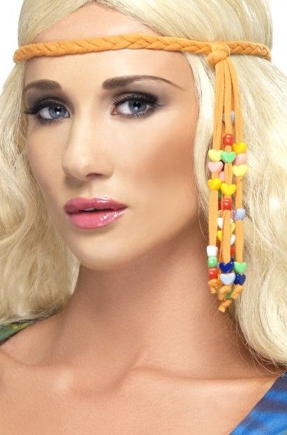 Feestbazaar 60's hippie kralen hoofdband