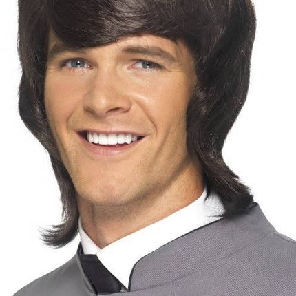 Feestbazaar 60s pruik man bruin