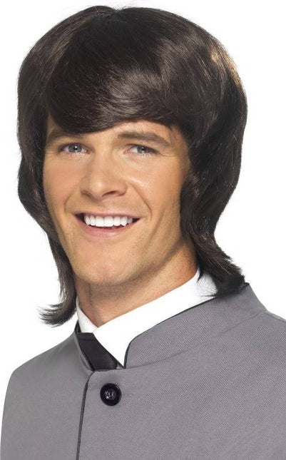 Feestbazaar 60s pruik man bruin
