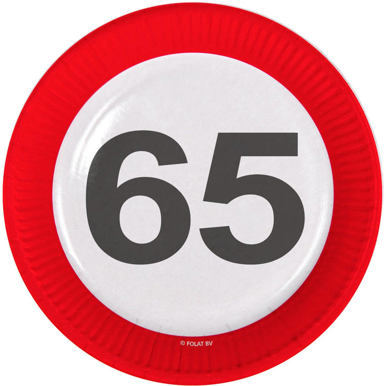 Feestbazaar 65 Jaar Verkeersbord Borden - 8 stuks