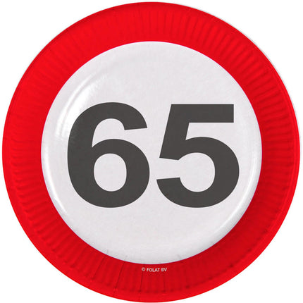 Feestbazaar 65 Jaar Verkeersbord Borden - 8 stuks