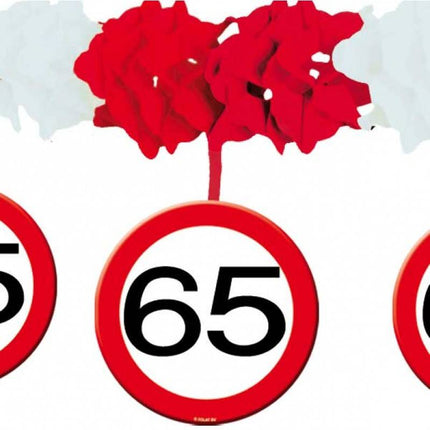 Feestbazaar 65 Jaar Verkeersbord Slinger met onderhangers