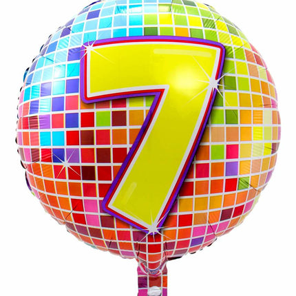 Feestbazaar 7 jaar Birthday Blocks folieballon - 43 cm