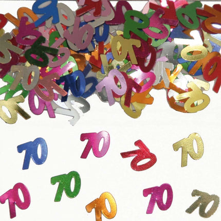 Feestbazaar 70 Jaar Tafeldecoratie / Sierconfetti