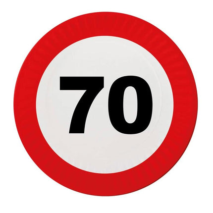 Feestbazaar 70 Jaar Verkeersbord Borden - 8 stuks