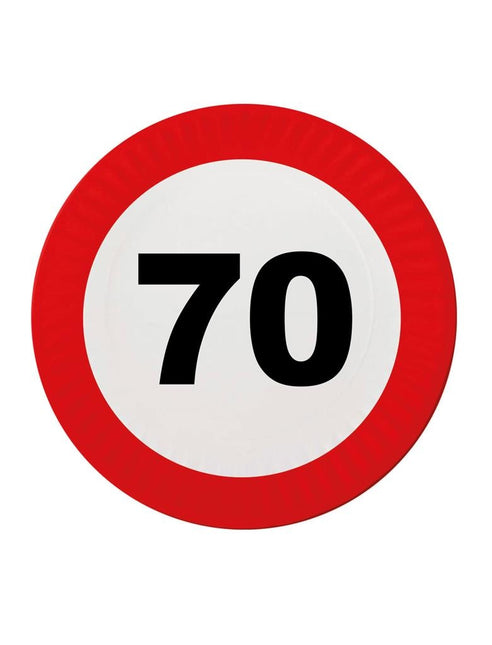 Feestbazaar 70 Jaar Verkeersbord Borden - 8 stuks