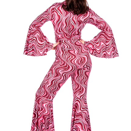 Feestbazaar 70's Catsuit Disco Diva Roze