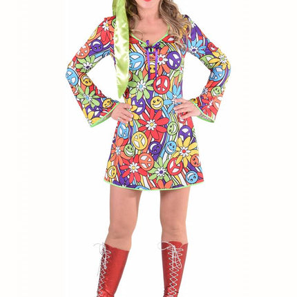 Feestbazaar 70´s Flower jurkje lange mouwen