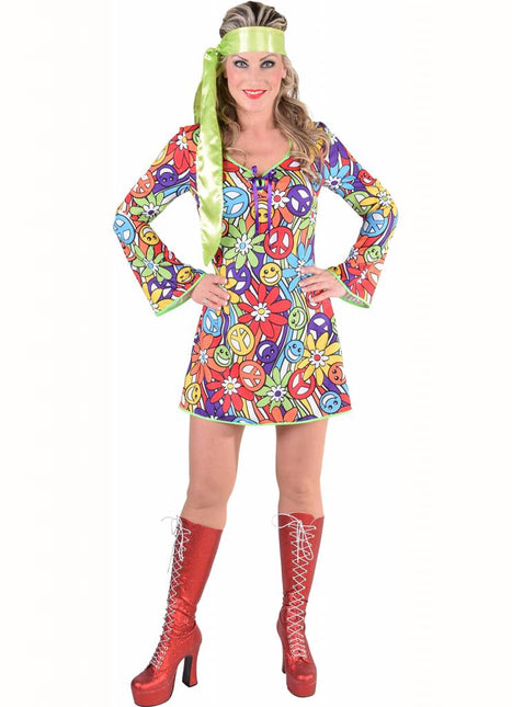 Feestbazaar 70´s Flower jurkje lange mouwen