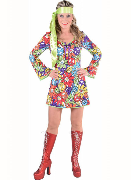 Feestbazaar 70´s Flower jurkje lange mouwen
