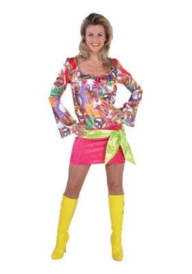 Feestbazaar 70's Flower Power jurk elite