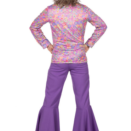 Feestbazaar 70's Hippie Blouse Paars Heren
