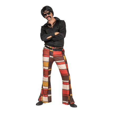 Feestbazaar 70's Retro Hippie Broek Blocks Heren