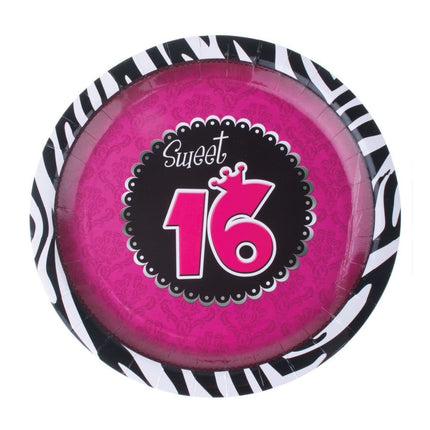Feestbazaar 8 borden Sweet 16 verjaardag
