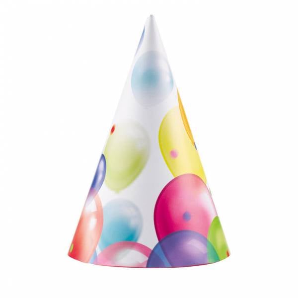 Feestbazaar 8 Party hoedjes balloons