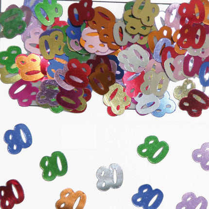 Feestbazaar 80 Jaar Tafeldecoratie / Sierconfetti