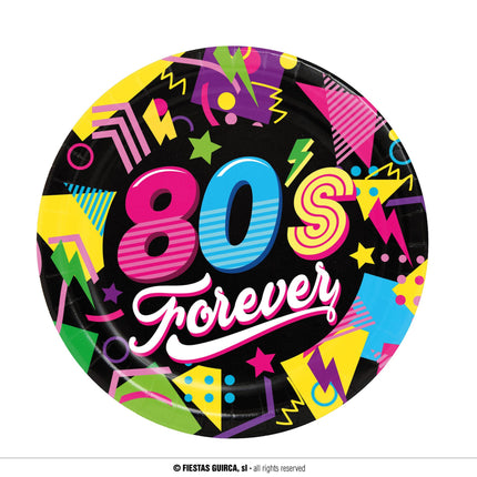 Feestbazaar 80's Forever Disco borden (6st)