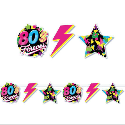 Feestbazaar 80's Forever Emblemen Party Slinger (3m)