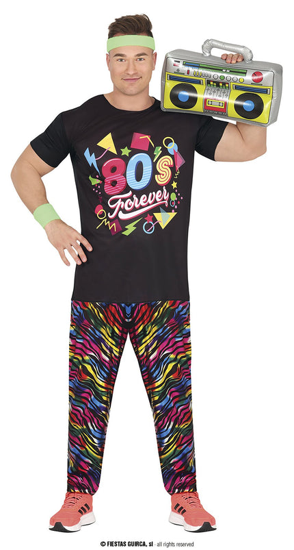 Feestbazaar 80's Forever Outfit Rainbow Heren