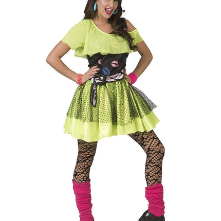 Feestbazaar 80's Jurk Neon Groen