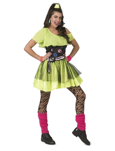 Feestbazaar 80's Jurk Neon Groen