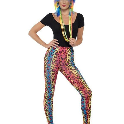 Feestbazaar 80's Legging neon luipaard print