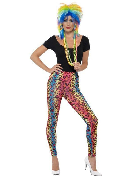 Feestbazaar 80's Legging neon luipaard print