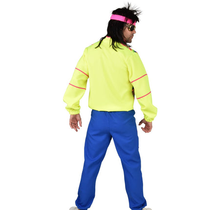 Feestbazaar 80's Neongeel/Blauw Zigzag Pak Heren